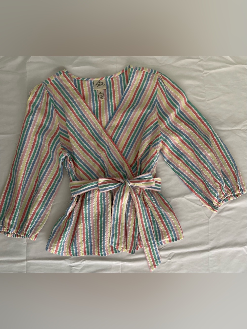 St. John's Bay Pastel Multicolor Striped Cotton Top